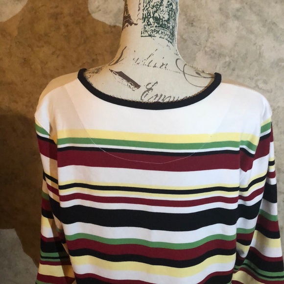 Alfred Dunner Petite Star-Studded Striped Top - Picture 5 of 8